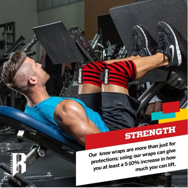 Red and Black Knee Wraps for Weightlifting