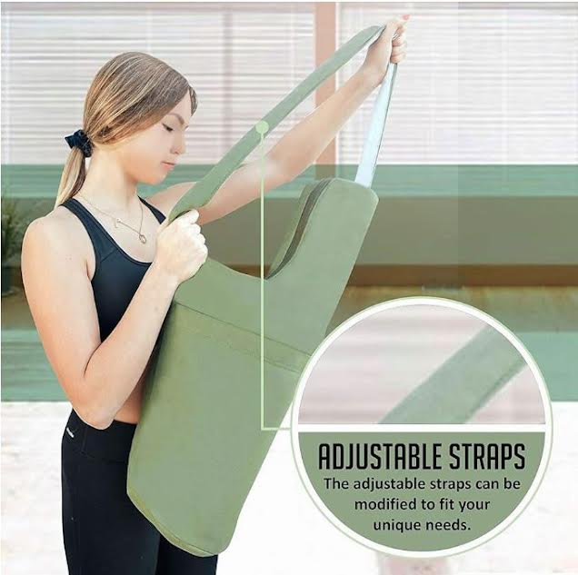 Rimsports Green Yoga Mat Bag - Shoulder Carrier with Storage Pockets