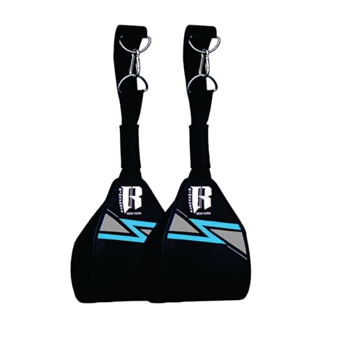 Rimsports- Ab Straps for Pull Up Bar, Turquoise and Black Hanging Abdominal Slings