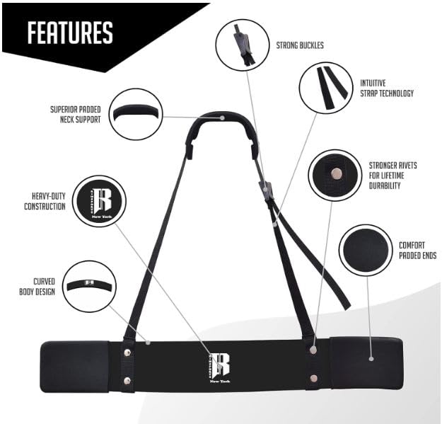 Weight Lifting Arm Blaster, Black - Heavy Duty Bicep Tricep Curl Support