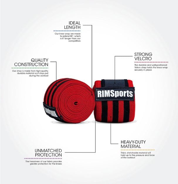Red and Black Knee Wraps for Weightlifting