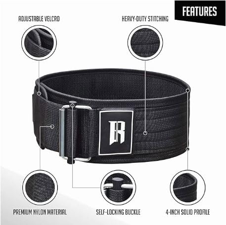 X-Large, Black - Premium Quick-Lock Weight Lifting Belt