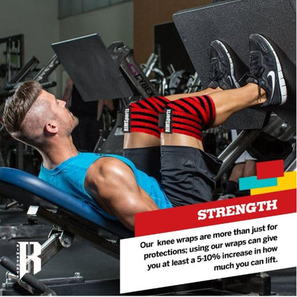 Red and Black Knee Wraps for Weightlifting