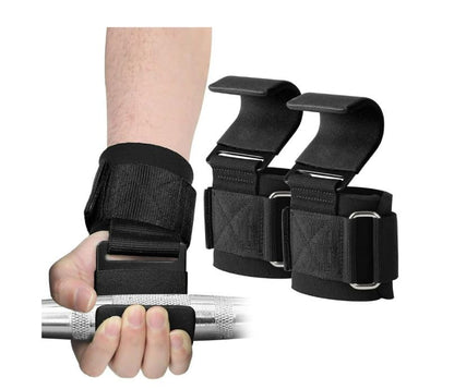 Rimsports - Hook Straps, Black - Weight Lifting w Padded Wrist Support