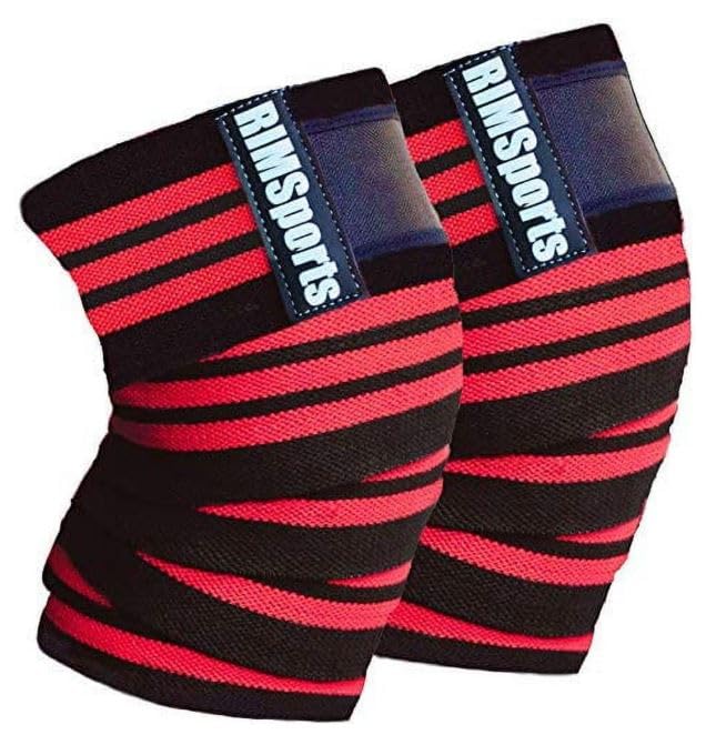 Red and Black Knee Wraps for Weightlifting