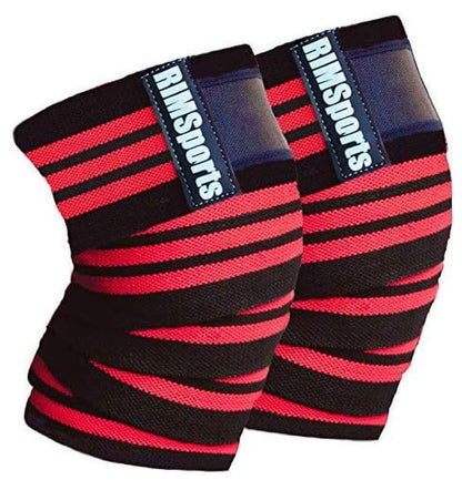 Red and Black Knee Wraps for Weightlifting