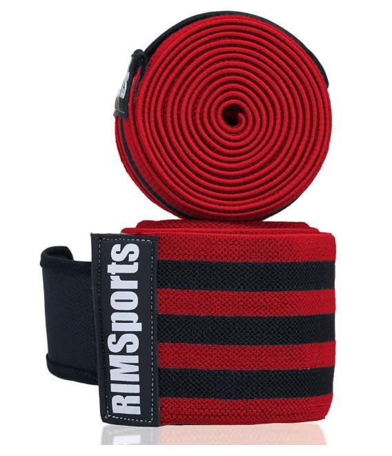 Red and Black Knee Wraps for Weightlifting
