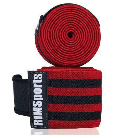 Red and Black Knee Wraps for Weightlifting