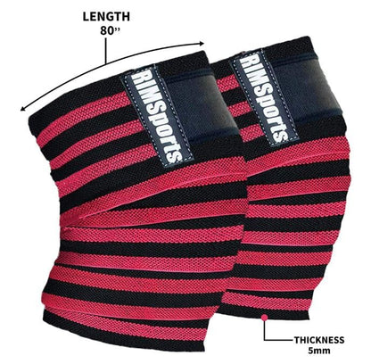 Red and Black Knee Wraps for Weightlifting