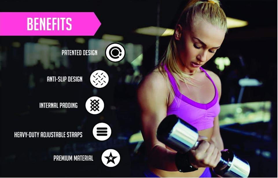 Rimsports Weight Lifting Grips Pink Premium Deadlift Straps Adjustable WristWrap