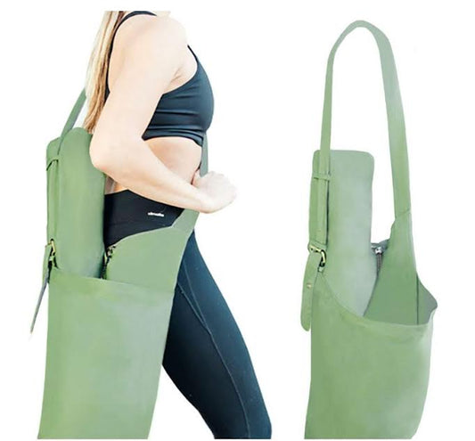 Rimsports Green Yoga Mat Bag - Shoulder Carrier with Storage Pockets