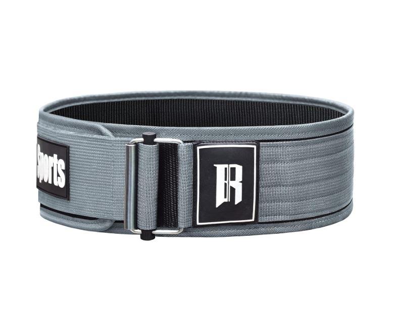 Rimsports Premium Quick-Lock Weightlifting Belt, Grey Polyester - 4 in Width, S