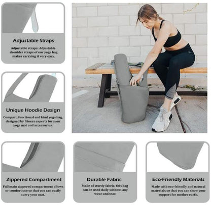 Rimsports Gray Yoga Mat Bag - Shoulder Carrier with Storage Pockets
