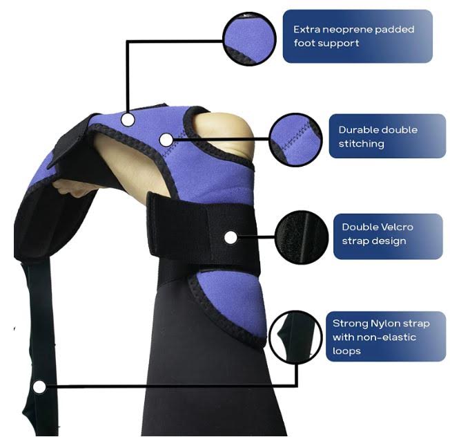 RIMSPORTS Black Foot and Calf Stretcher Strap - Ideal Foot Stretcher