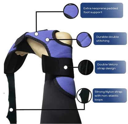 RIMSPORTS Black Foot and Calf Stretcher Strap - Ideal Foot Stretcher