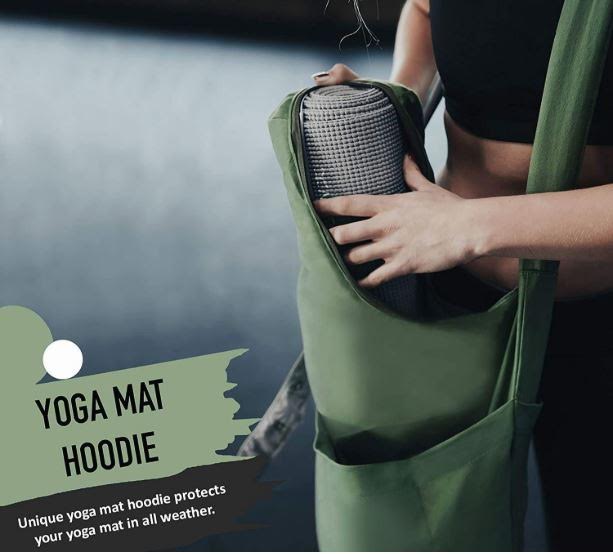 Rimsports Green Yoga Mat Bag - Shoulder Carrier with Storage Pockets