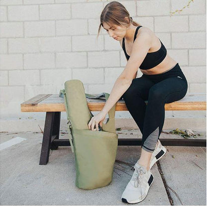 Rimsports Green Yoga Mat Bag - Shoulder Carrier with Storage Pockets