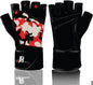 Rimsports Cross Training Wrist WRAP Gloves Half-Finger Design CAMO RED, S