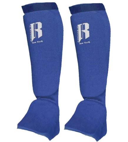 Rimsports Blue MMA Shin Guards for Wrestling & Karate Training, 16x8 Inches