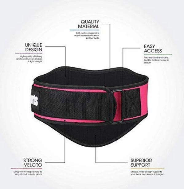 Rimsports Weight Lifting Belt for Gym Fitness, PINK, S